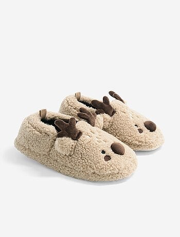 Zapatillas de casa con efecto borreguito