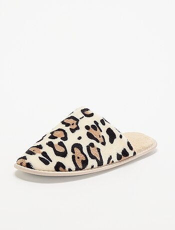 Zapatillas de casa con estampado de leopardo