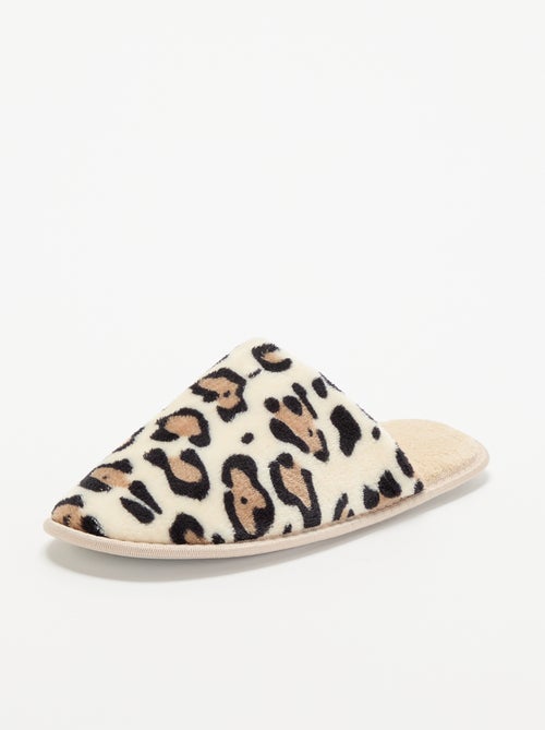 Zapatillas de casa con estampado de leopardo - Kiabi