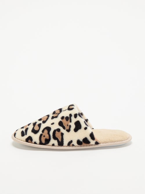Zapatillas de casa con estampado de leopardo - Kiabi