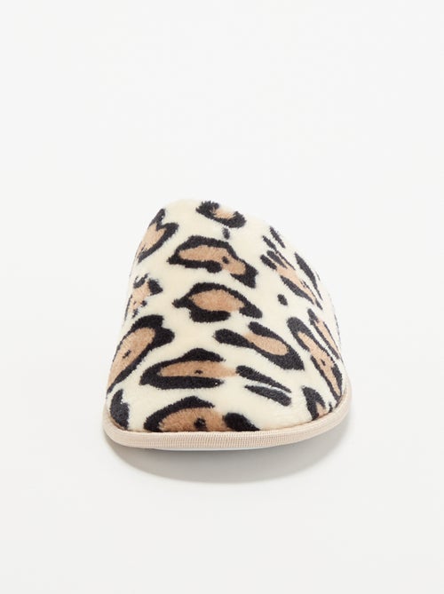 Zapatillas de casa con estampado de leopardo - Kiabi