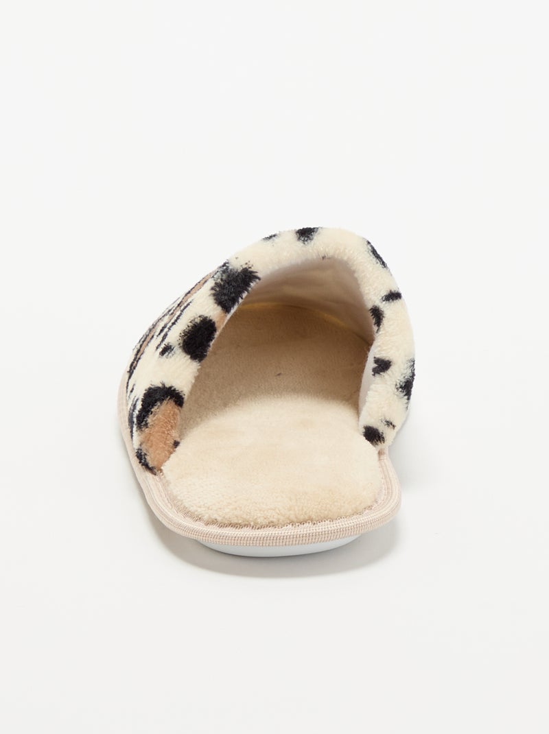 Zapatillas de casa con estampado de leopardo Beige - Kiabi