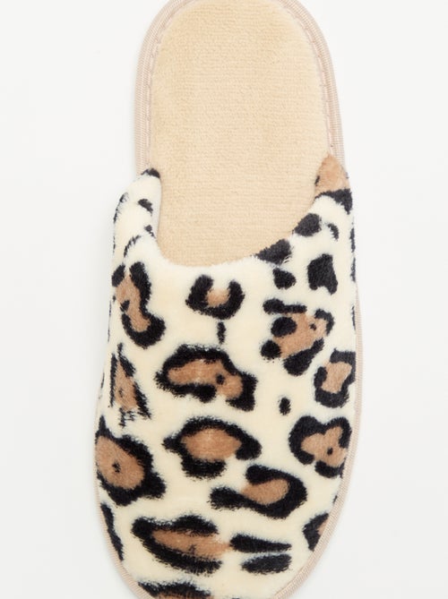 Zapatillas de casa con estampado de leopardo - Kiabi