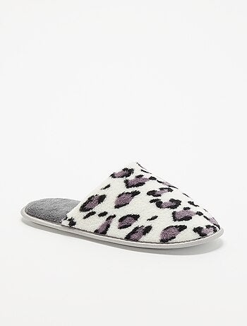 Zapatillas de casa con estampado de leopardo