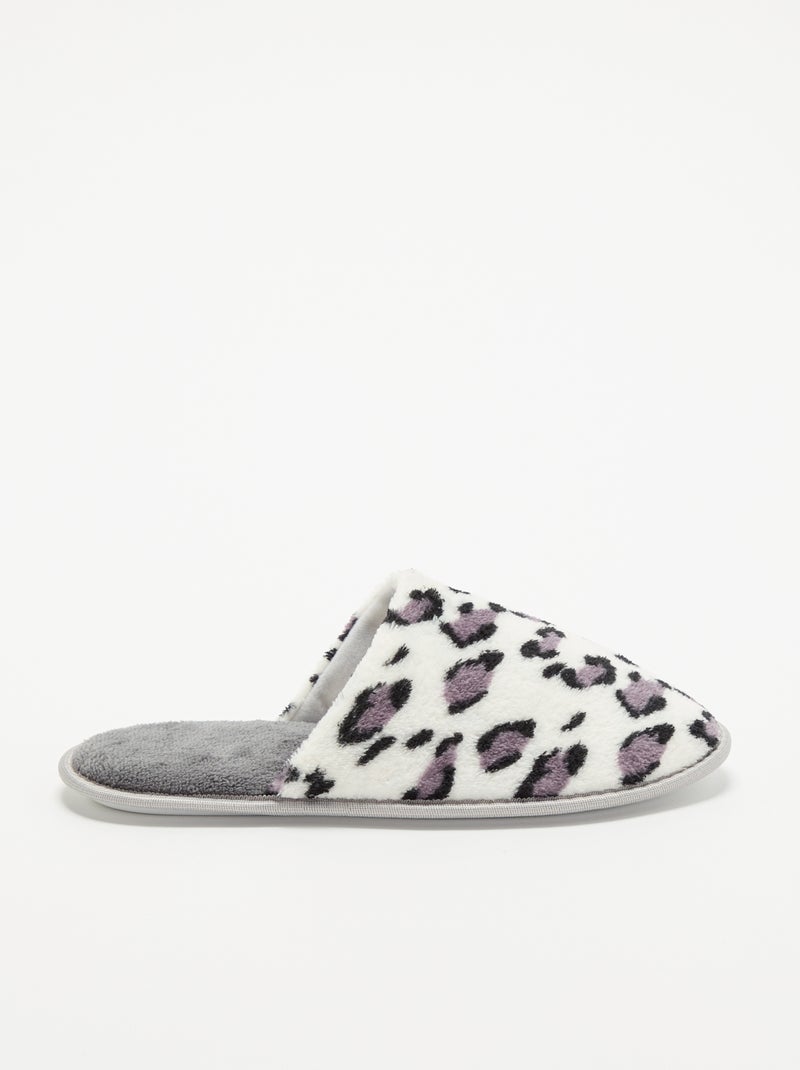 Zapatillas de casa con estampado de leopardo Gris - Kiabi