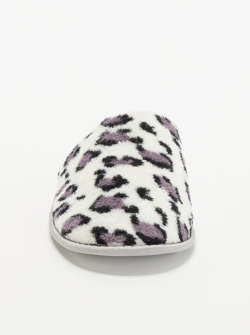 Zapatillas de casa con estampado de leopardo Gris - Kiabi