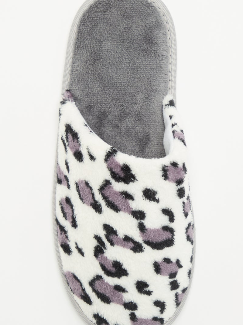Zapatillas de casa con estampado de leopardo Gris - Kiabi