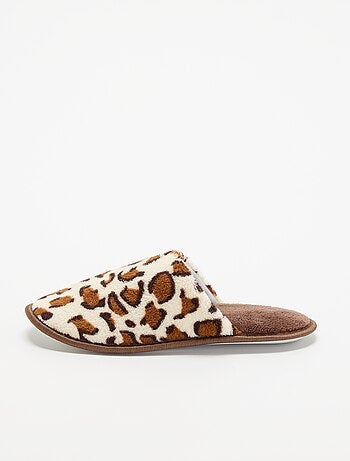 Zapatillas de casa con estampado de leopardo