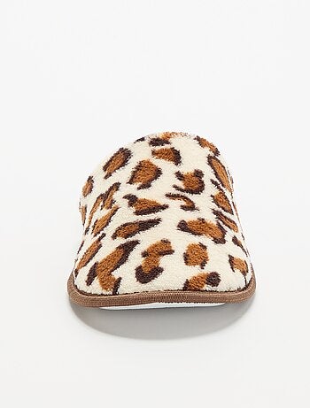 Zapatillas de casa con estampado de leopardo