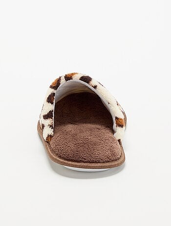 Zapatillas de casa con estampado de leopardo