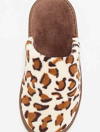 Zapatillas de casa con estampado de leopardo