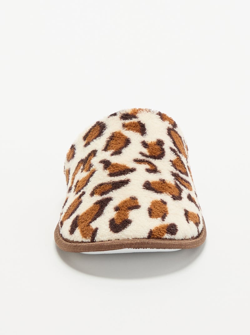 Zapatillas de casa con estampado de leopardo Marron - Kiabi