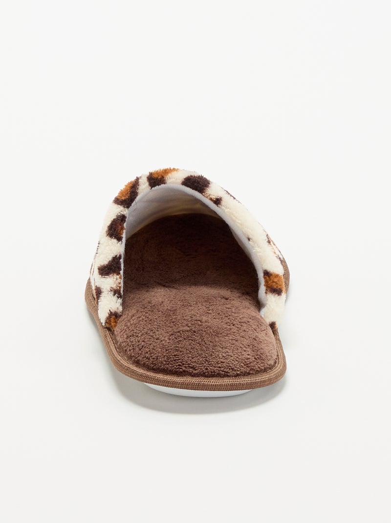 Zapatillas de casa con estampado de leopardo Marron - Kiabi