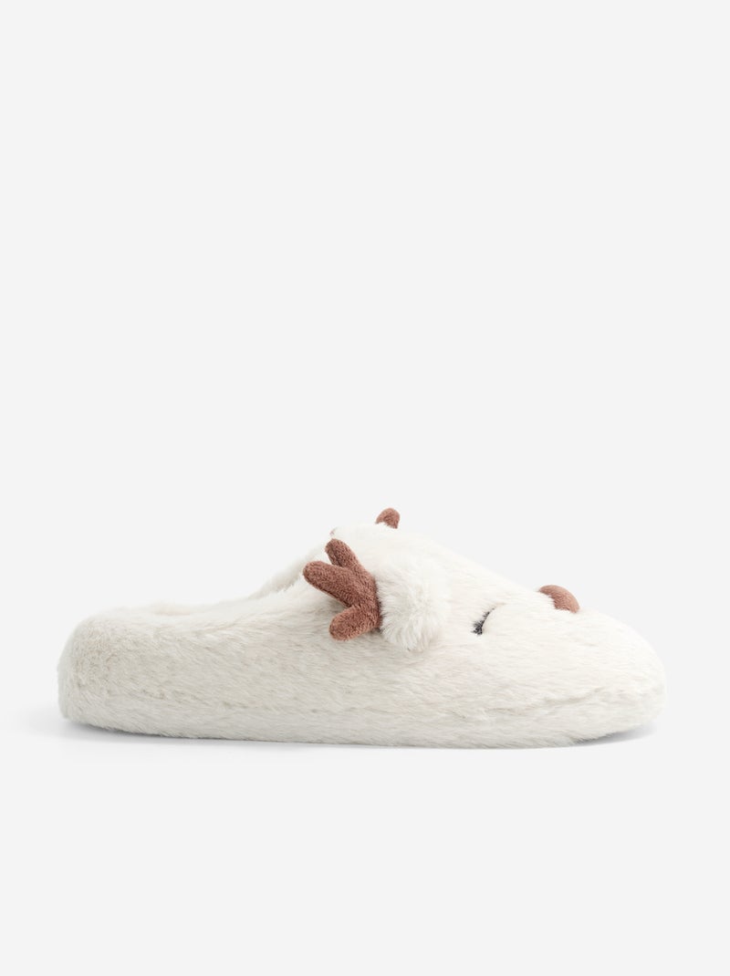 Zapatillas de casa con forma de reno Beige - Kiabi