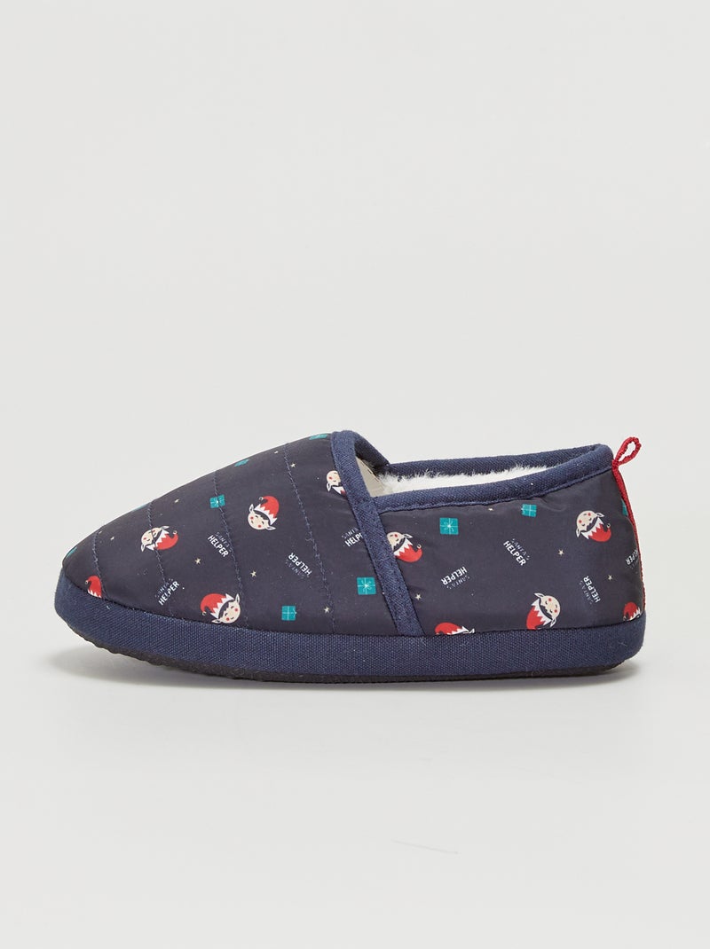 Zapatillas de casa con forro estampado 'duende' AZUL - Kiabi