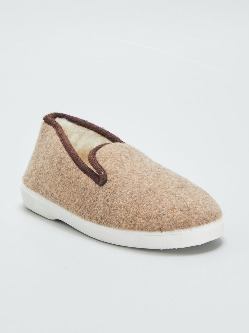 Zapatillas de casa con interior de borreguito BEIGE - Kiabi