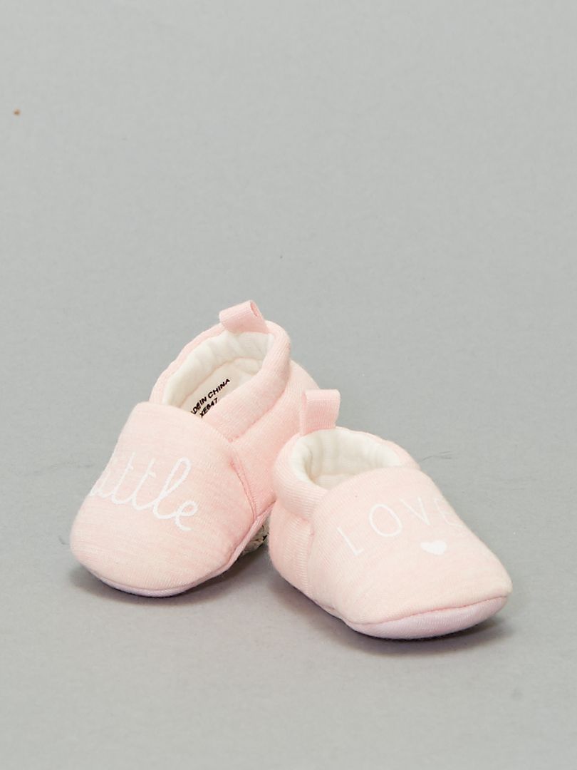 Zapatillas de casa con mensaje rosa - Kiabi