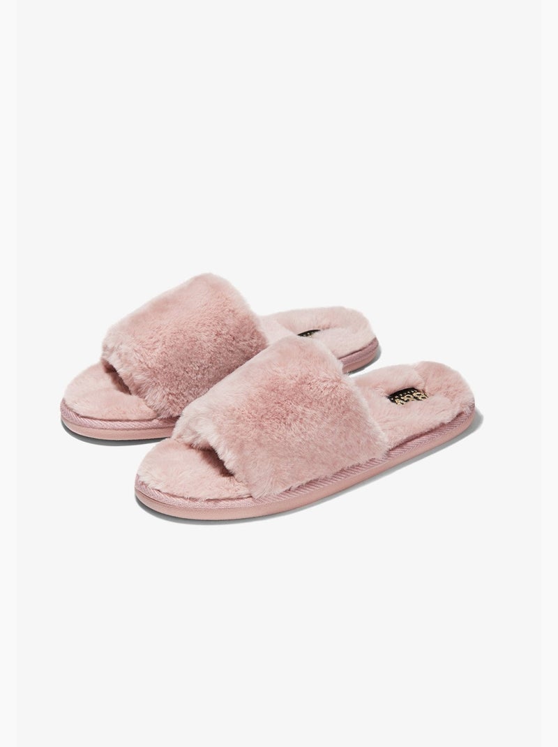 Zapatillas de Casa con Punta Abierta en Rosa Rosa - Kiabi