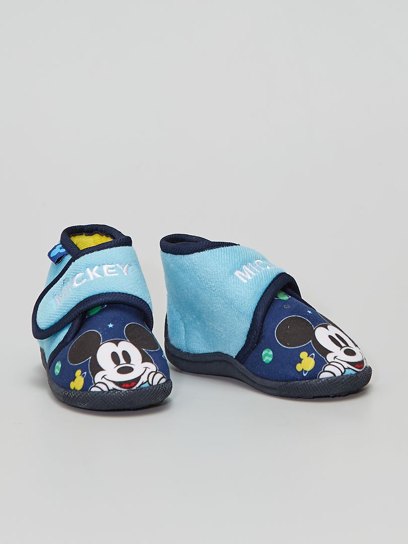 Zapatillas de casa con velcro 'Mickey' azul - Kiabi