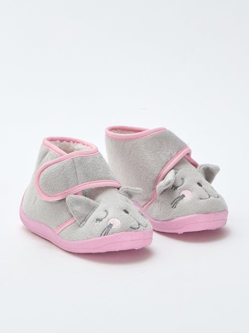 Zapatillas de casa con velcro y diseño de ratón - Kiabi