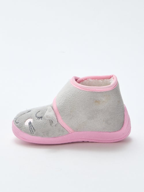 Zapatillas de casa con velcro y diseño de ratón - Kiabi