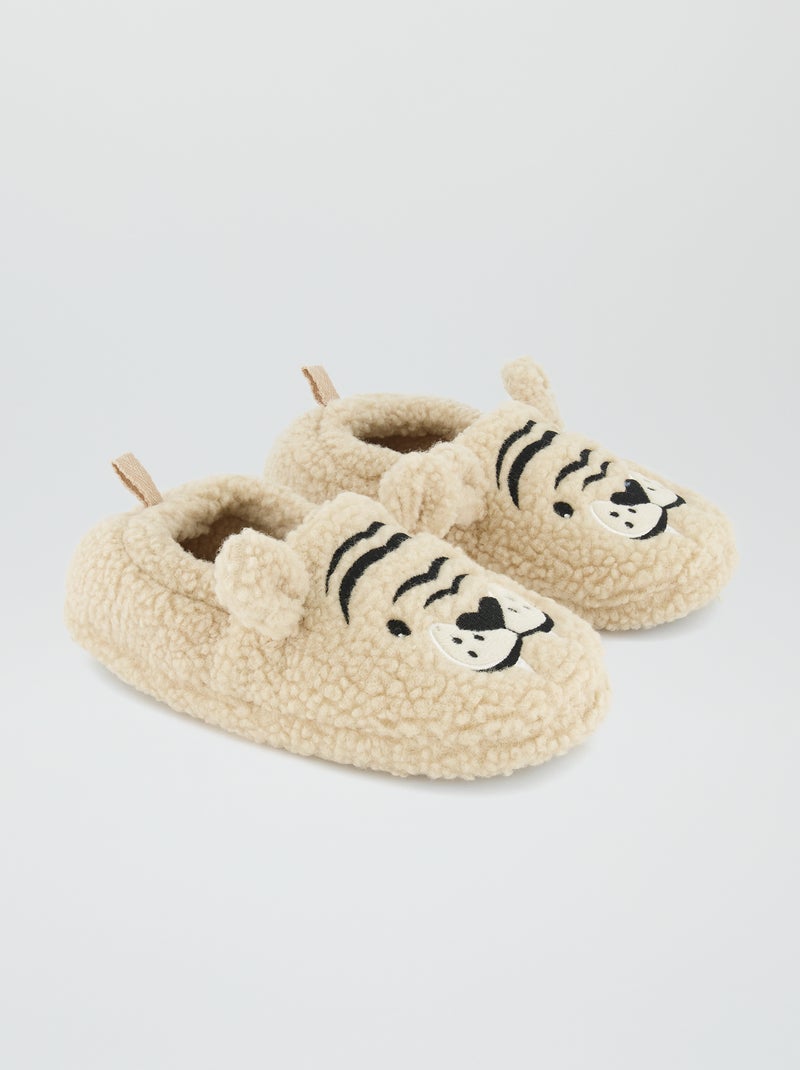 Zapatillas de casa de borreguito BEIGE - Kiabi