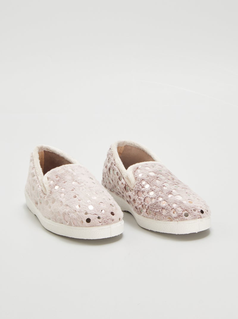 Zapatillas de casa de borreguito BEIGE - Kiabi