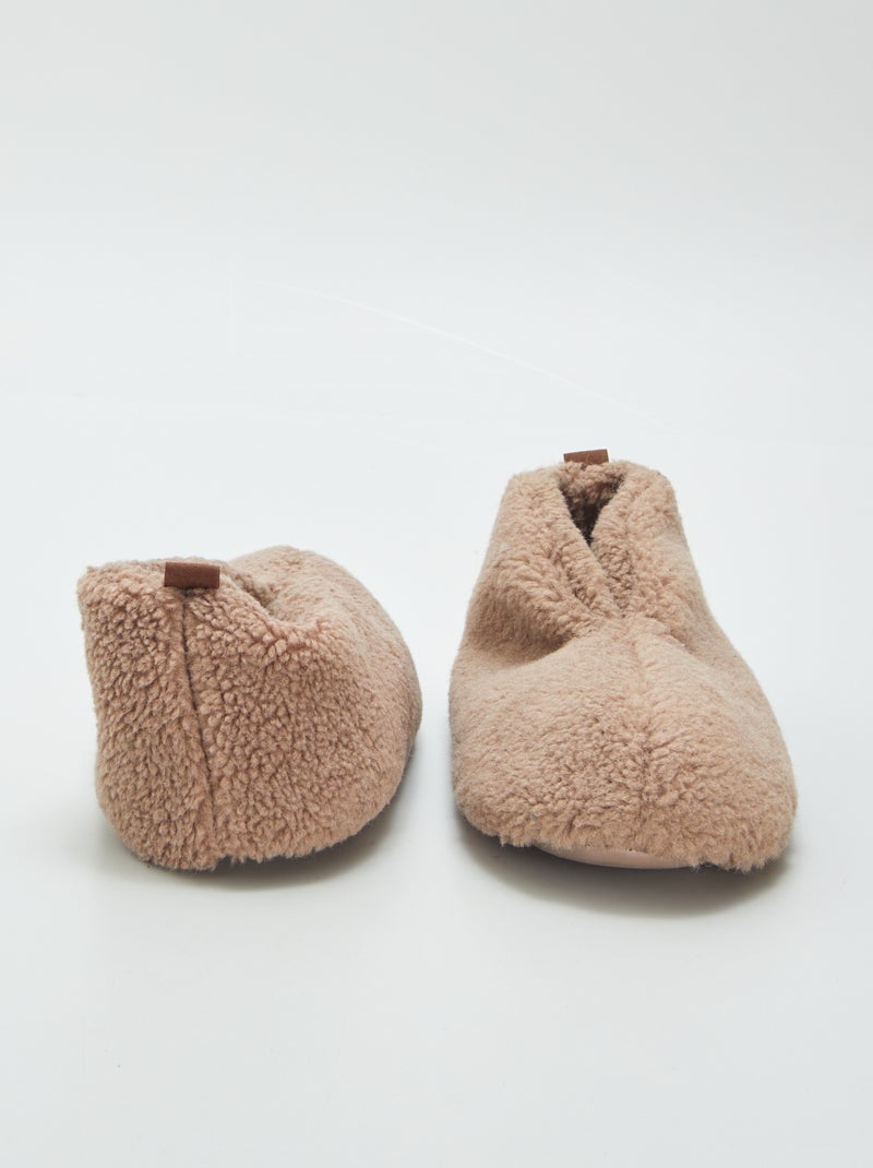 Zapatillas de casa de borreguito BEIGE - Kiabi