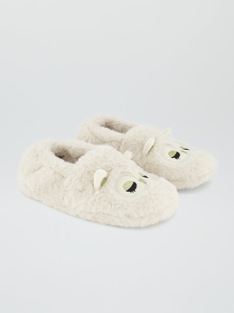 Zapatillas de casa de borreguito Blanco - Kiabi