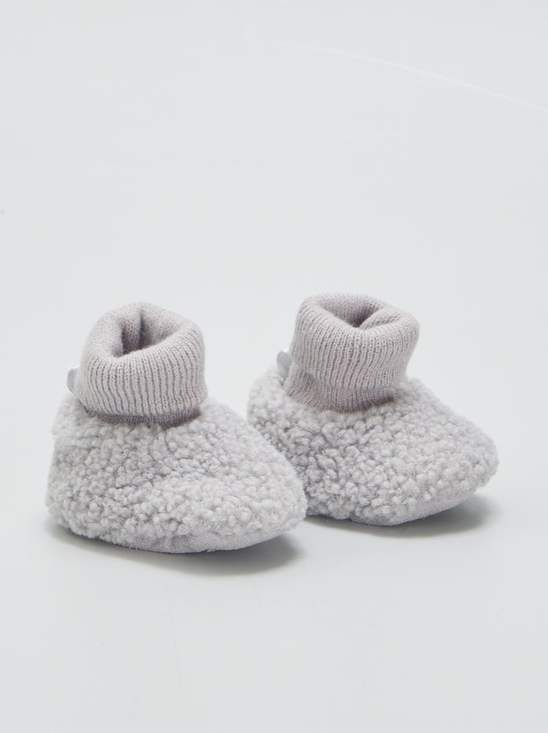 Zapatillas de casa de borreguito GRIS - Kiabi