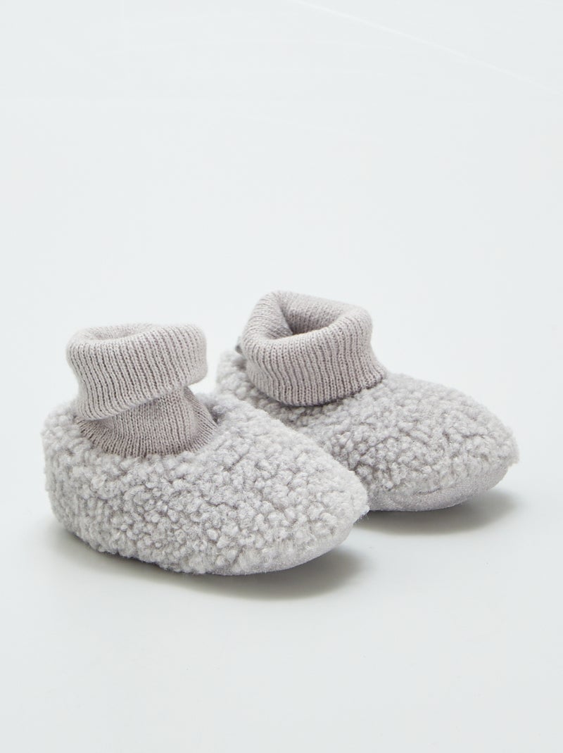 Zapatillas de casa de borreguito GRIS - Kiabi