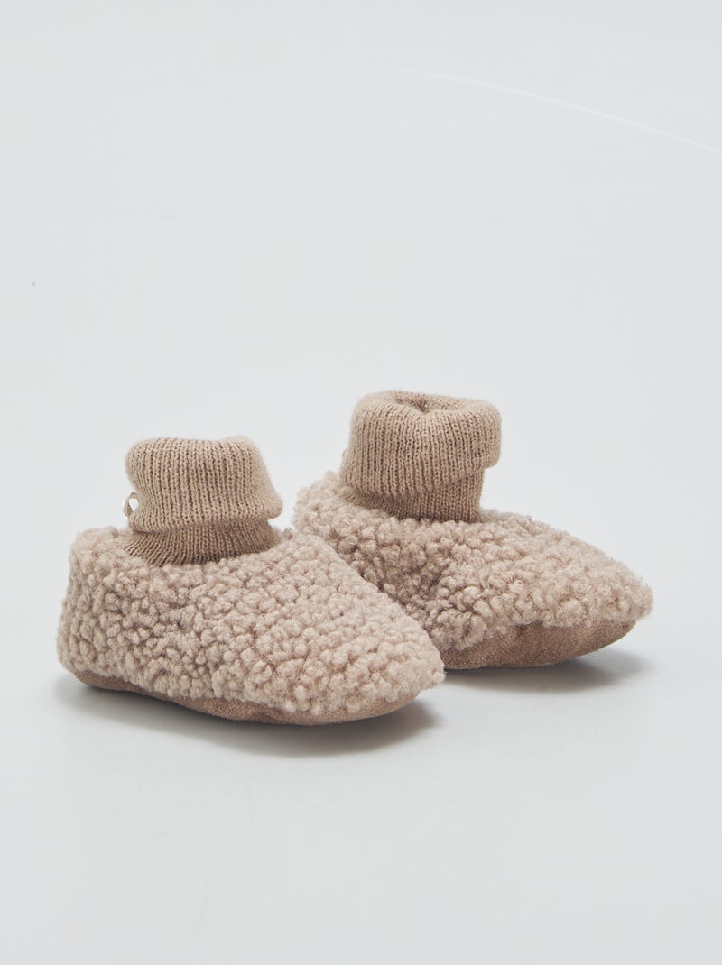 Zapatillas de casa de borreguito MARRON - Kiabi