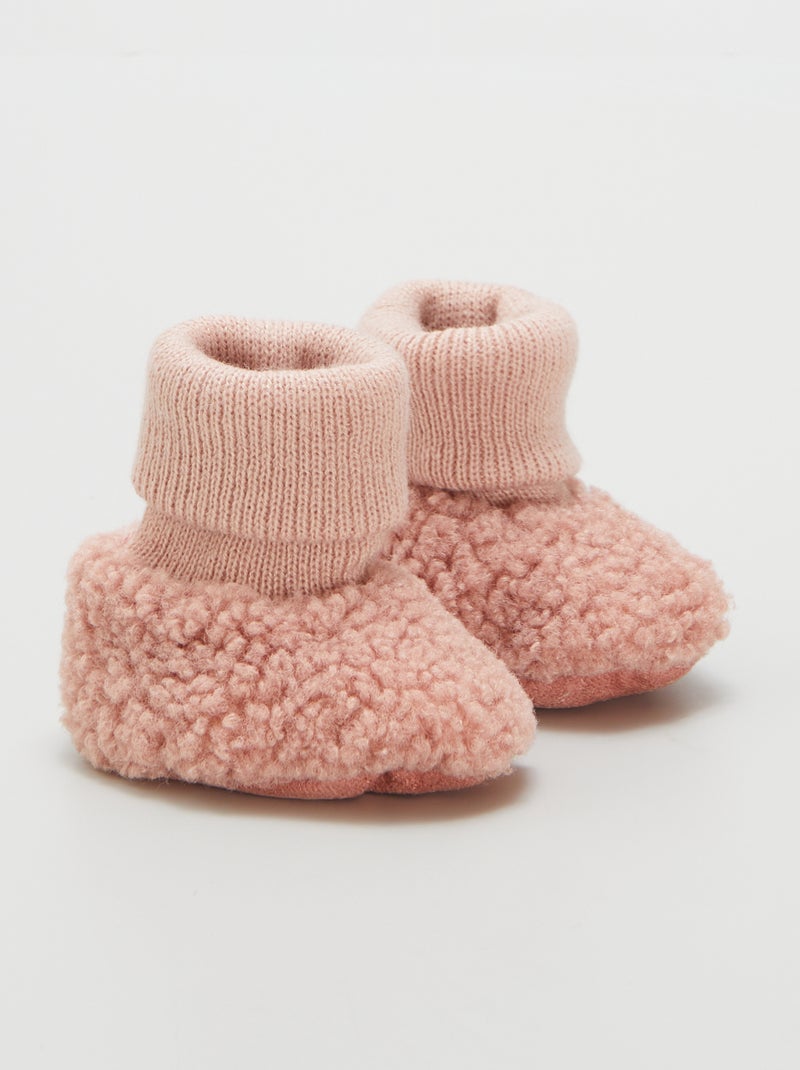 Zapatillas de casa de borreguito ROSA - Kiabi