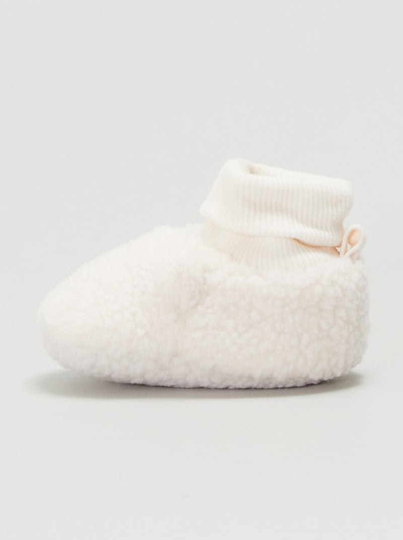 Zapatillas de casa de borreguito sin cierre BLANCO - Kiabi