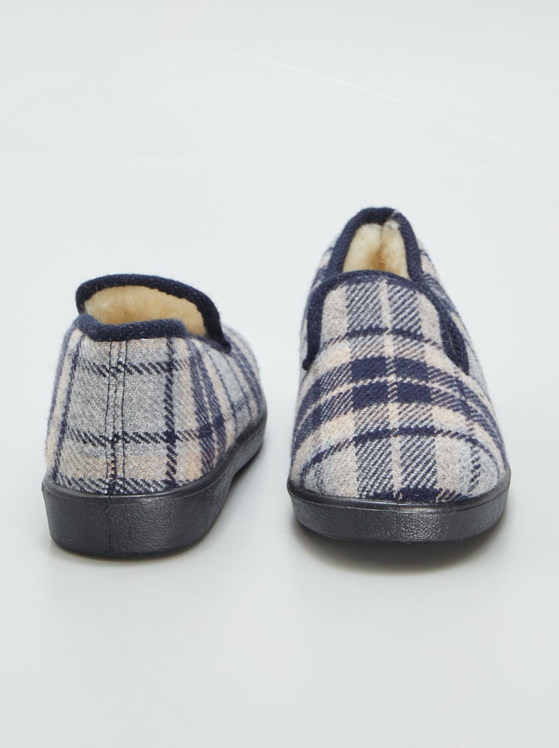 Zapatillas de casa de cuadros BEIGE - Kiabi