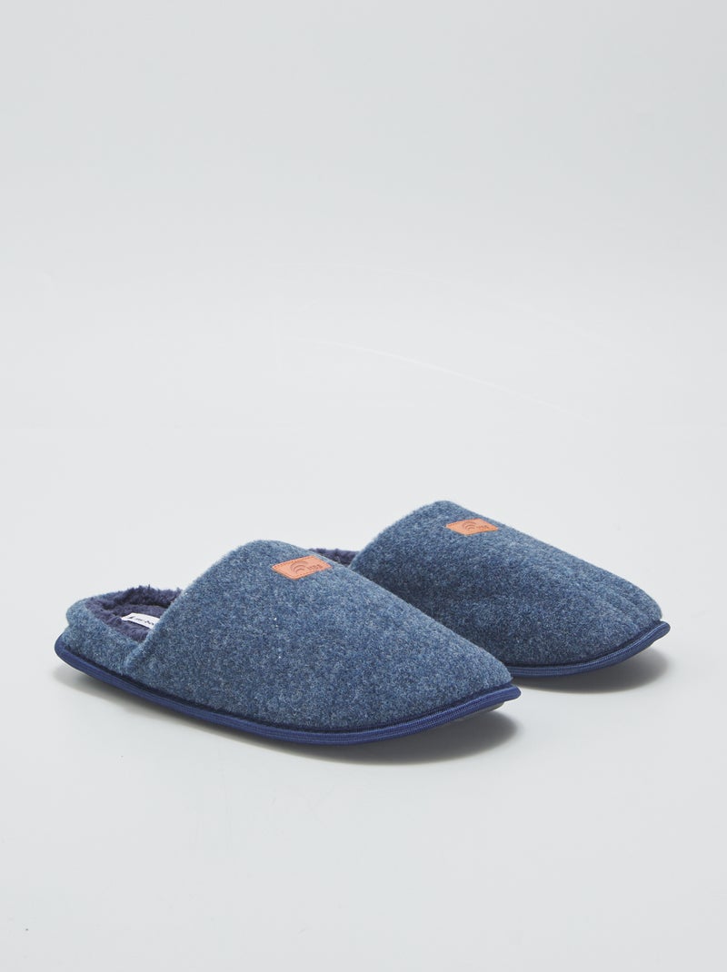Zapatillas de casa de fieltro AZUL - Kiabi