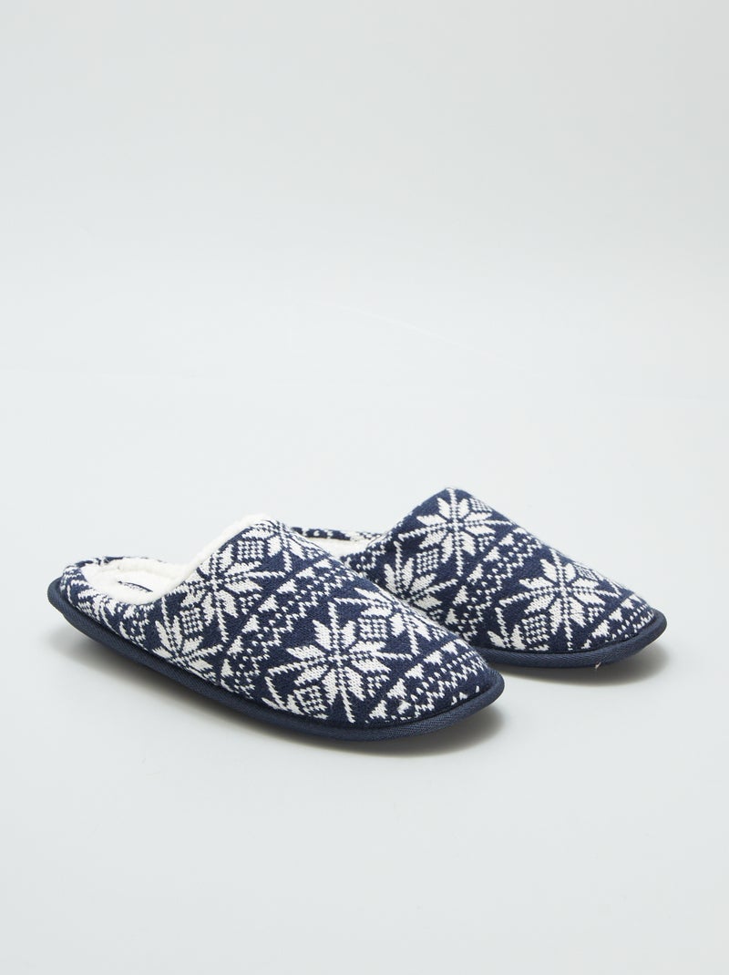 Zapatillas de casa de Navidad azul - Kiabi