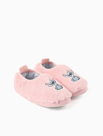 Zapatillas de casa de peluche con bordado de stitch