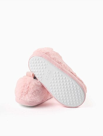 Zapatillas de casa de peluche con bordado de stitch