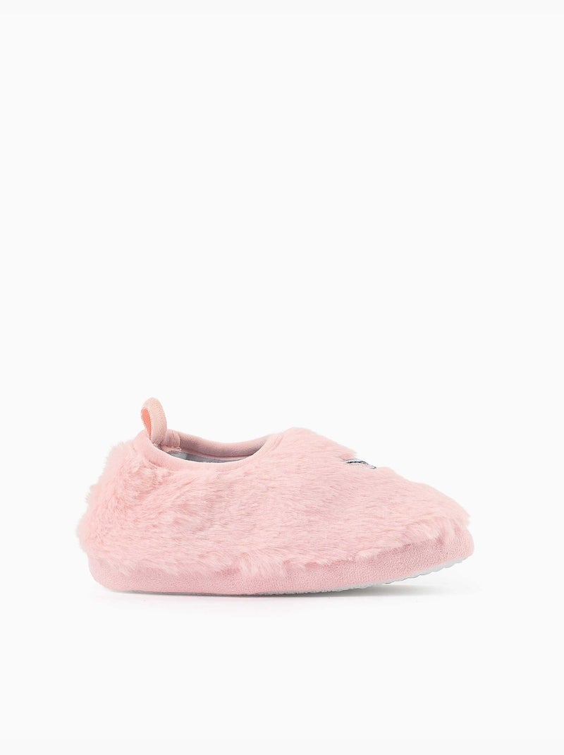Zapatillas de casa de peluche con bordado de stitch Rosa claro - Kiabi