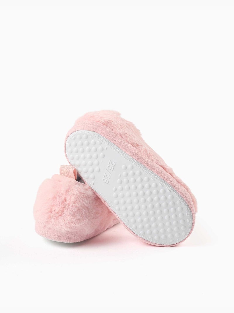 Zapatillas de casa de peluche con bordado de stitch Rosa claro - Kiabi