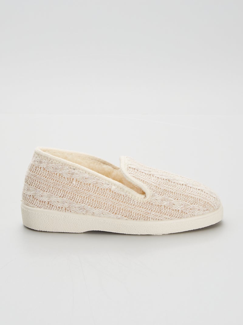 Zapatillas de casa de punto BEIGE - Kiabi