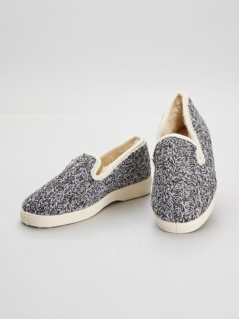 Zapatillas de casa de punto gris - Kiabi