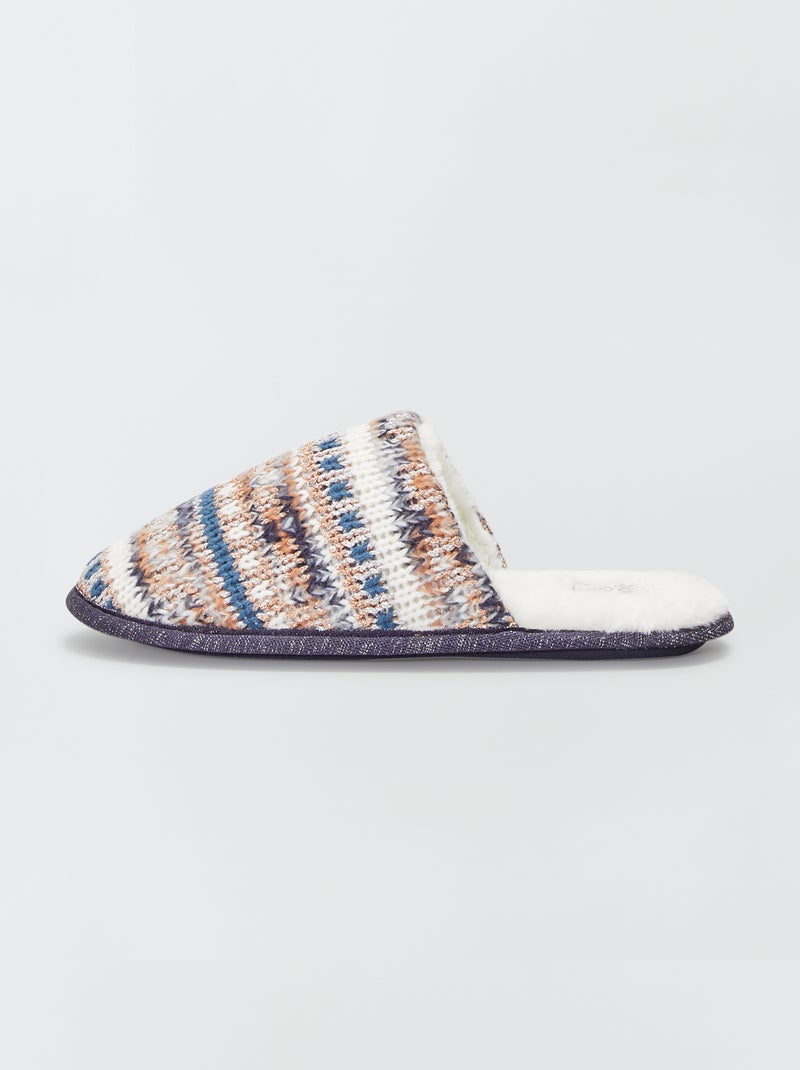 Zapatillas de casa de punto jacquard crudo - Kiabi