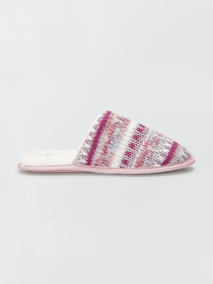 Zapatillas de casa de punto jacquard rosa - Kiabi