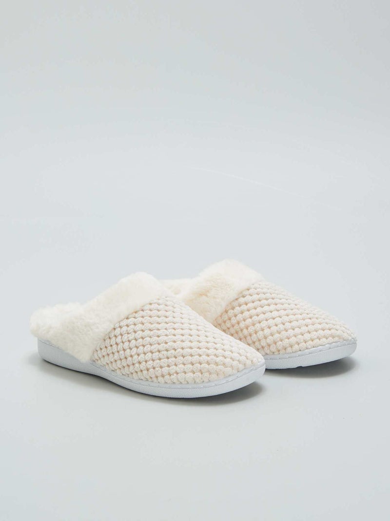 Zapatillas de casa de punto suave BEIGE - Kiabi