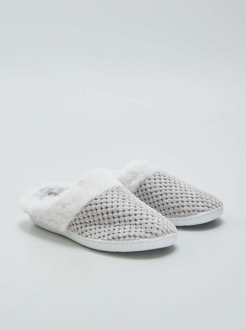 Zapatillas de casa de punto suave GRIS - Kiabi