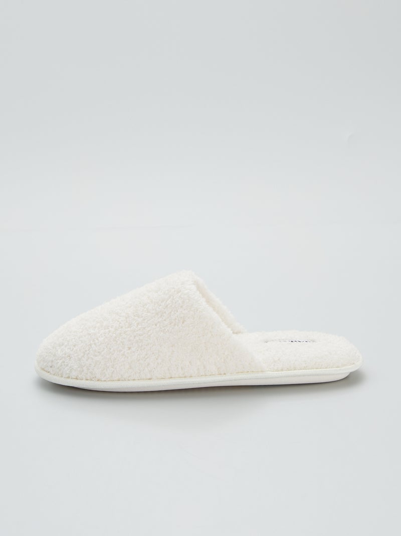Zapatillas de casa de tejido polar Blanco - Kiabi