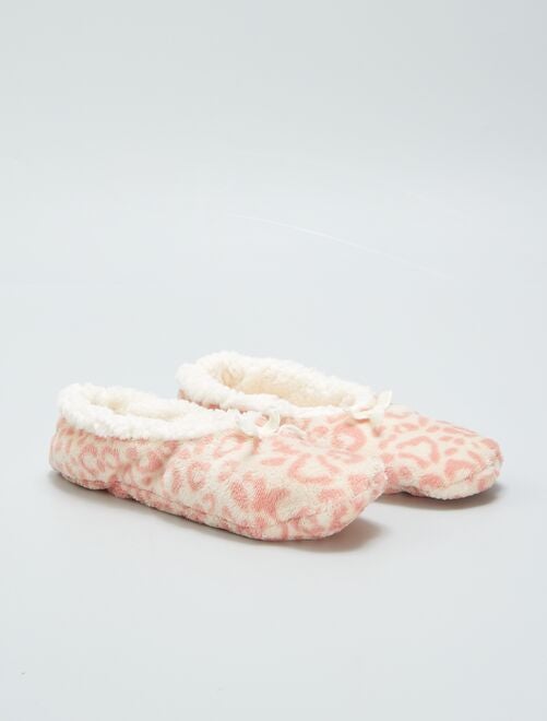Zapatillas de casa de tejido polar 'leopardo' - Kiabi