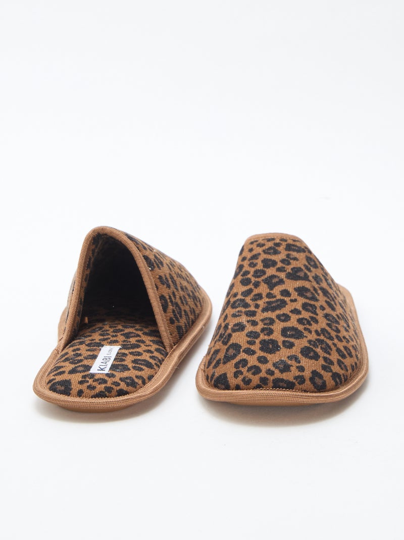 Zapatillas de casa de terciopelo Beige - Kiabi